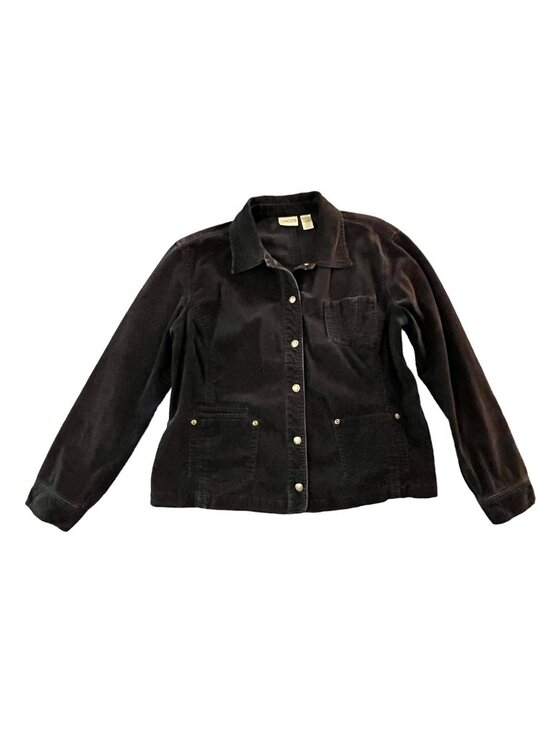 Chico's Jackets & Blazers - Chico's Corduroy Jacket Navy Blue Women's Size L Preppy Academia Y2K Trucker